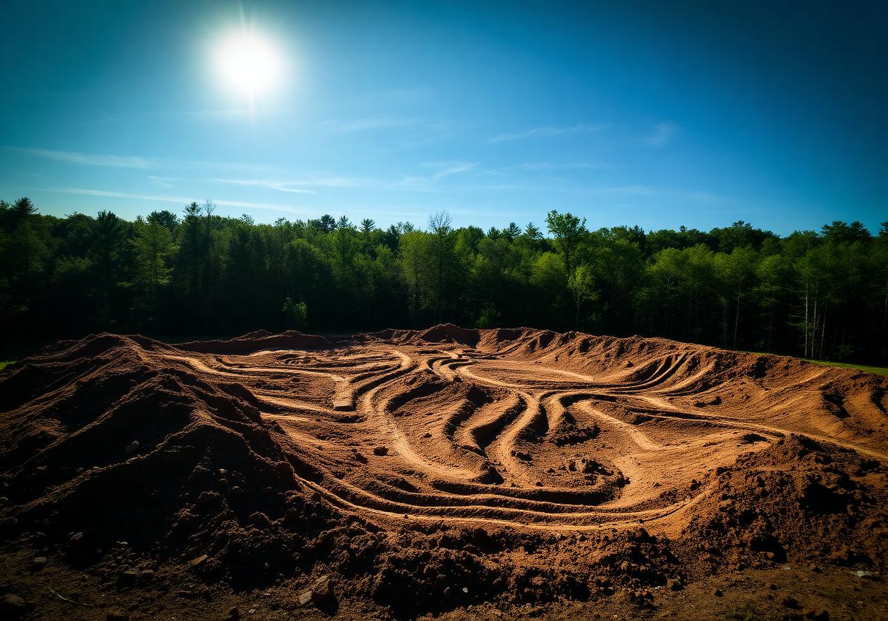 Build sites cleared. Topsoil intact.